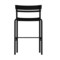 Emma and Oliver Rennes Armless Powder Coated Steel Stool with 2 Slat Back for Indoor-Outdoor Use